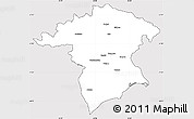Silver Style Simple Map of Xanthi, cropped outside