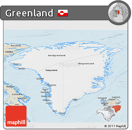 Classic Style 3D Map of Greenland