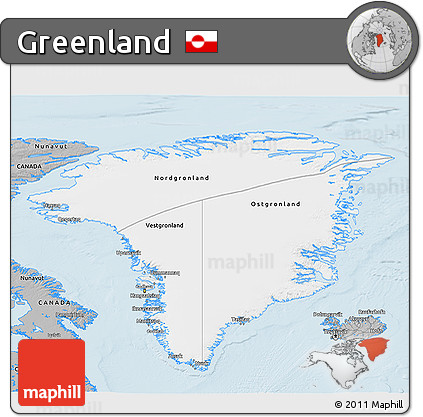 Gray 3D Map of Greenland