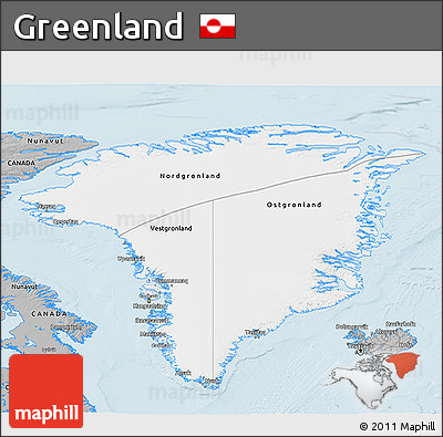 Gray 3D Map of Greenland