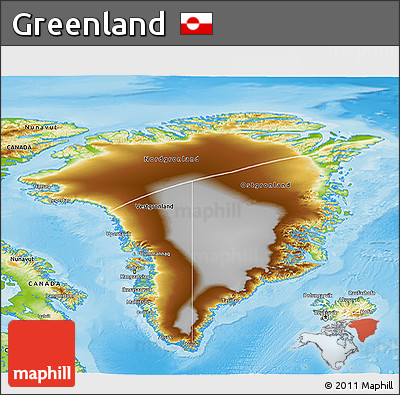 Physical 3D Map of Greenland
