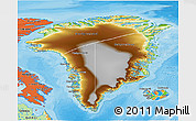 Physical 3D Map of Greenland, political outside