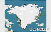 Satellite 3D Map of Greenland, lighten, land only