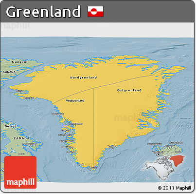 Savanna Style 3D Map of Greenland