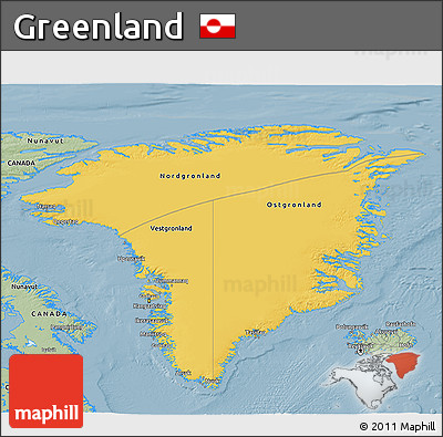 Savanna Style 3D Map of Greenland