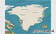 Shaded Relief 3D Map of Greenland, satellite outside
