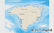 Shaded Relief 3D Map of Greenland, single color outside