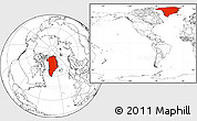 Blank Location Map of Greenland, within the entire continent