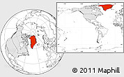 Blank Location Map of Greenland, highlighted continent, within the entire continent