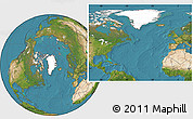 Blank Location Map of Greenland, satellite outside