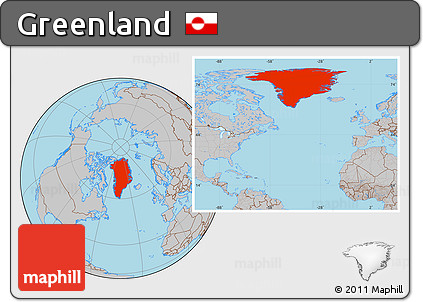 Gray Location Map of Greenland