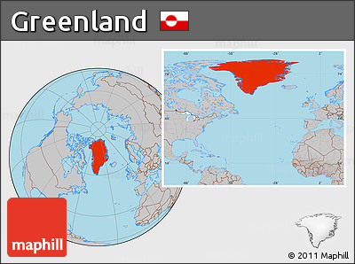Gray Location Map of Greenland