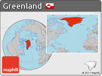Gray Location Map of Greenland