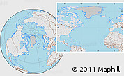 Gray Location Map of Greenland, lighten, desaturated, land only