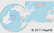 Gray Location Map of Greenland, lighten, land only