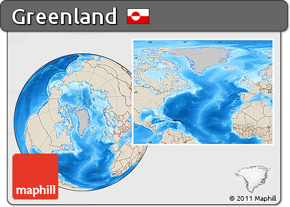 Gray Location Map of Greenland, shaded relief outside