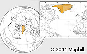 Political Location Map of Greenland, blank outside