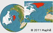 Satellite Location Map of Greenland, highlighted continent