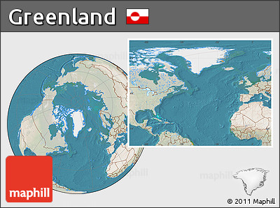 Satellite Location Map of Greenland, lighten, land only