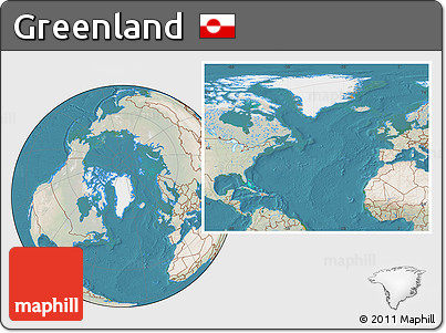 Satellite Location Map of Greenland, lighten, land only