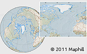 Satellite Location Map of Greenland, lighten