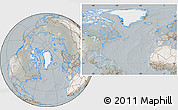 Satellite Location Map of Greenland, lighten, semi-desaturated