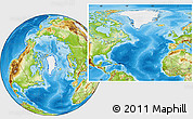 Satellite Location Map of Greenland, physical outside