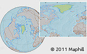 Savanna Style Location Map of Greenland, gray outside, hill shading outside