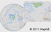 Savanna Style Location Map of Greenland, lighten, desaturated, hill shading