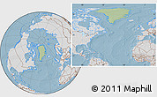 Savanna Style Location Map of Greenland, lighten, desaturated, land only, hill shading