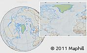 Savanna Style Location Map of Greenland, lighten, semi-desaturated, hill shading