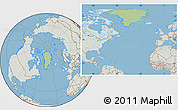 Savanna Style Location Map of Greenland, lighten, semi-desaturated, land only