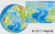 Savanna Style Location Map of Greenland, physical outside, hill shading