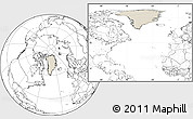 Shaded Relief Location Map of Greenland, blank outside