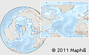 Shaded Relief Location Map of Greenland, lighten