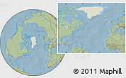 Shaded Relief Location Map of Greenland, savanna style outside, hill shading