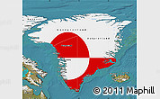 Flag Map of Greenland, satellite outside