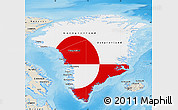 Flag Map of Greenland, shaded relief outside