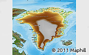 Physical Map of Greenland, darken, land only