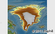 Physical Map of Greenland, darken