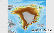 Physical Map of Greenland, desaturated, land only