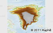 Physical Map of Greenland, lighten