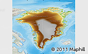 Physical Map of Greenland, lighten, semi-desaturated, land only