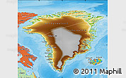 Physical Map of Greenland, political outside