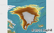 Physical Map of Greenland, satellite outside