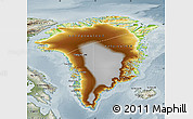 Physical Map of Greenland, semi-desaturated