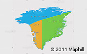 Political Map of Greenland, cropped outside