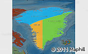 Political Map of Greenland, darken