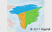 Political Map of Greenland, lighten