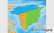 Political Map of Greenland, political shades outside